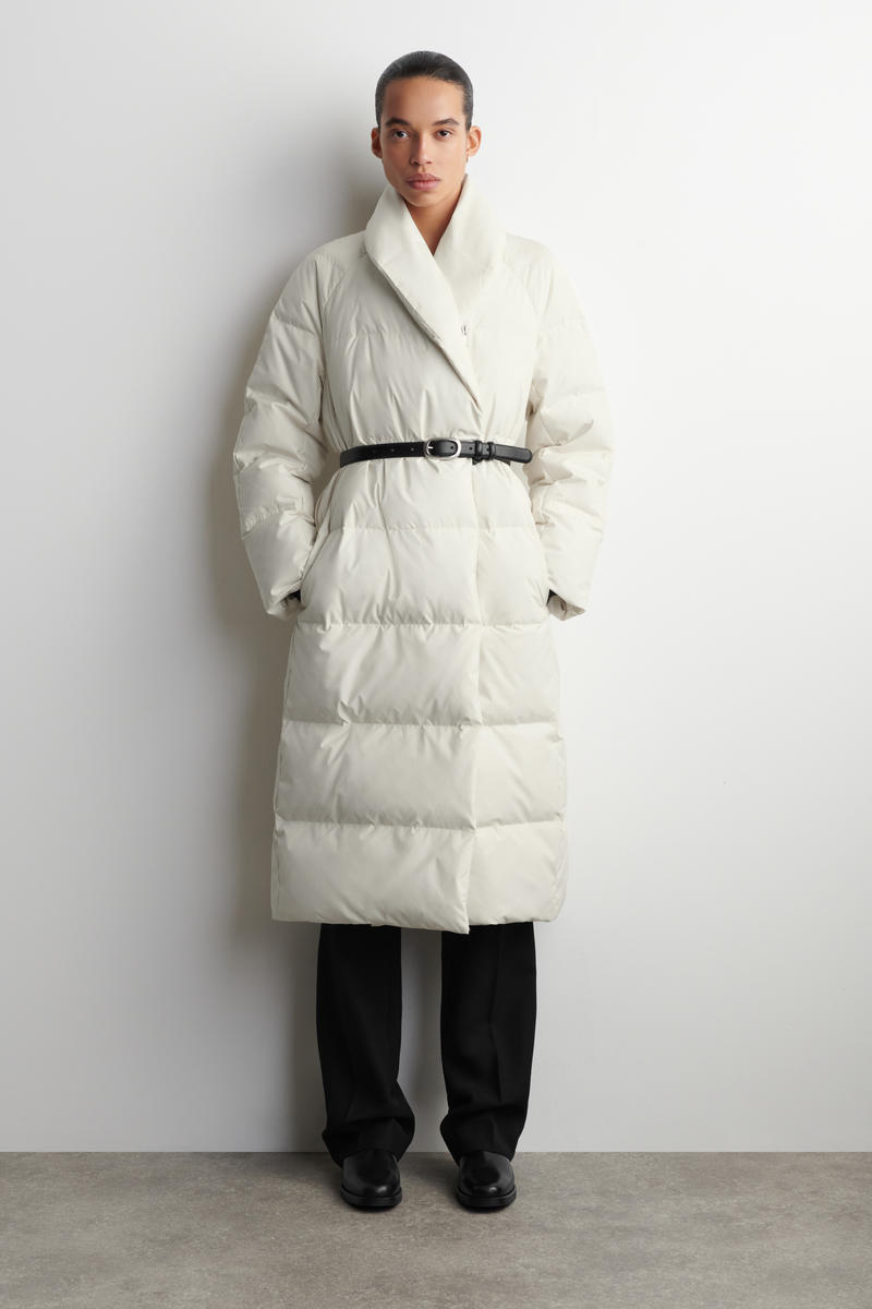 SHAWL-COLLAR QUILTED DOWN COAT ショールカラーキルティングダウン