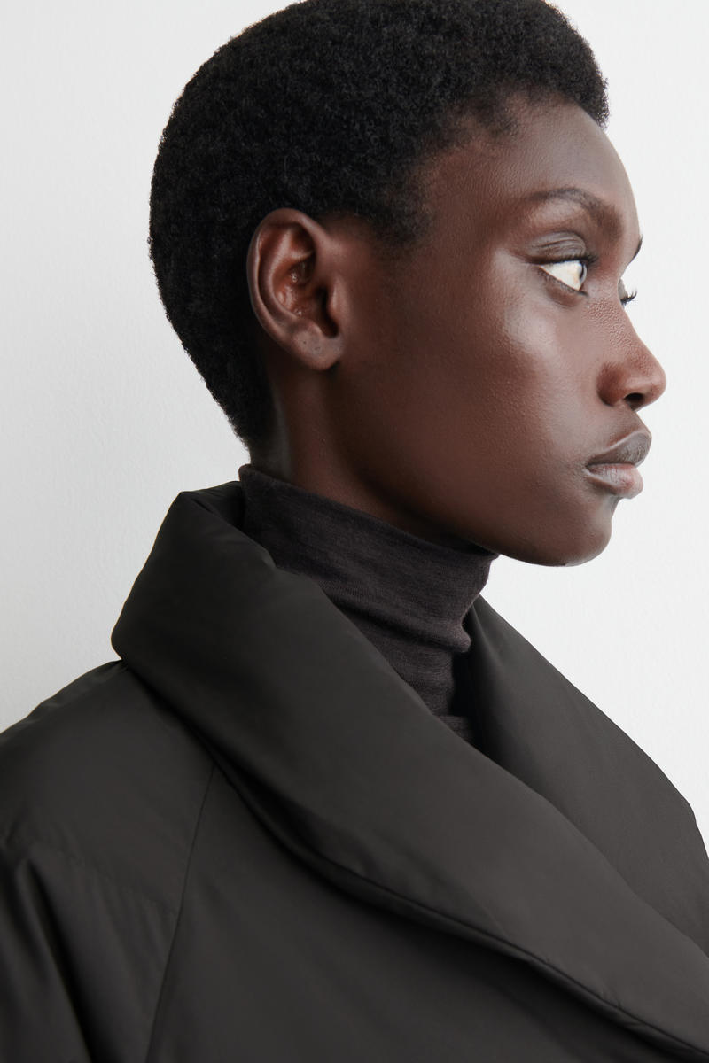 SHAWL-COLLAR QUILTED DOWN COAT ショールカラーキルティングダウン