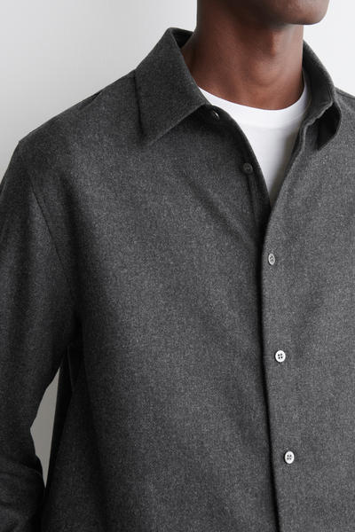 COS リラックスウールフランネルシャツ