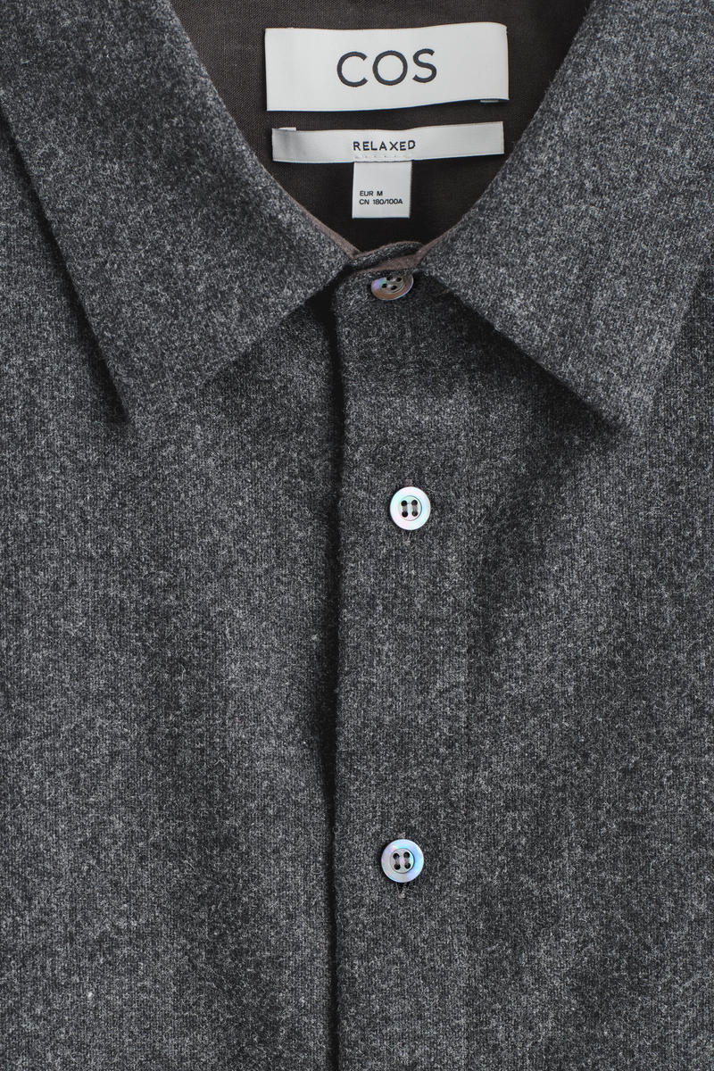 COS リラックスウールフランネルシャツ