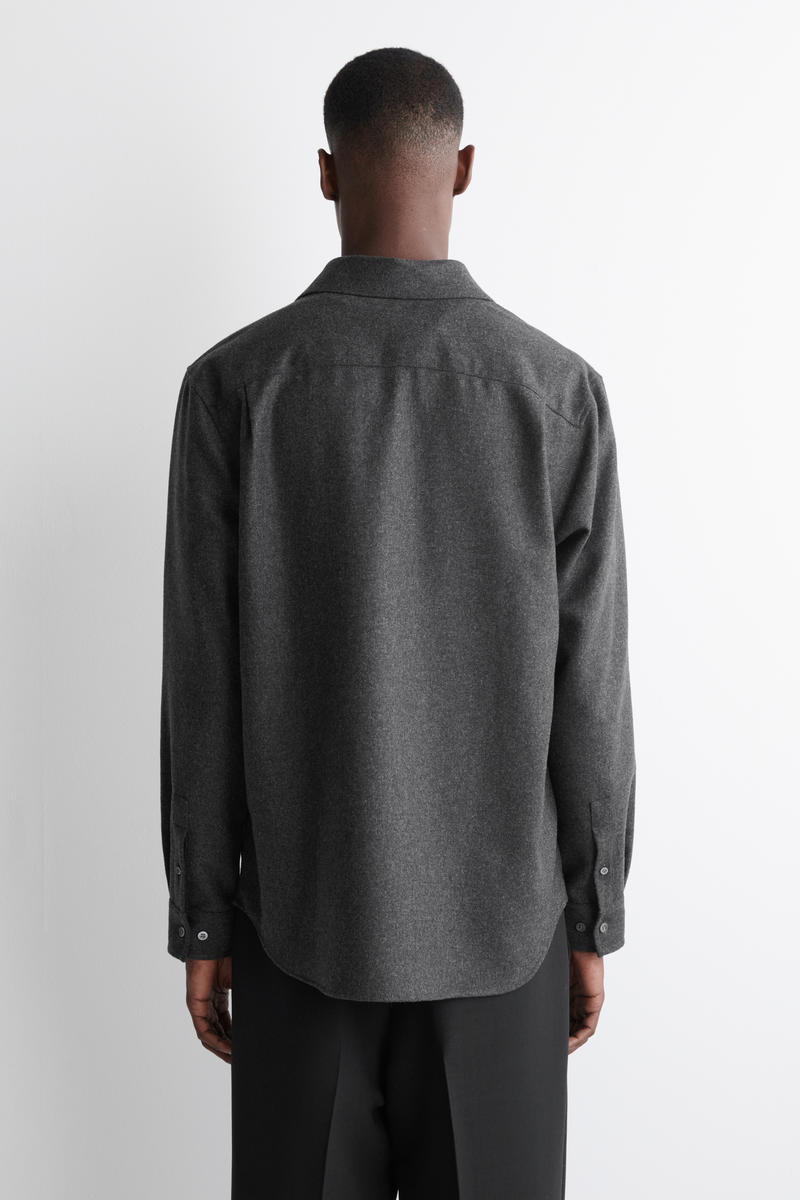 COS リラックスウールフランネルシャツ