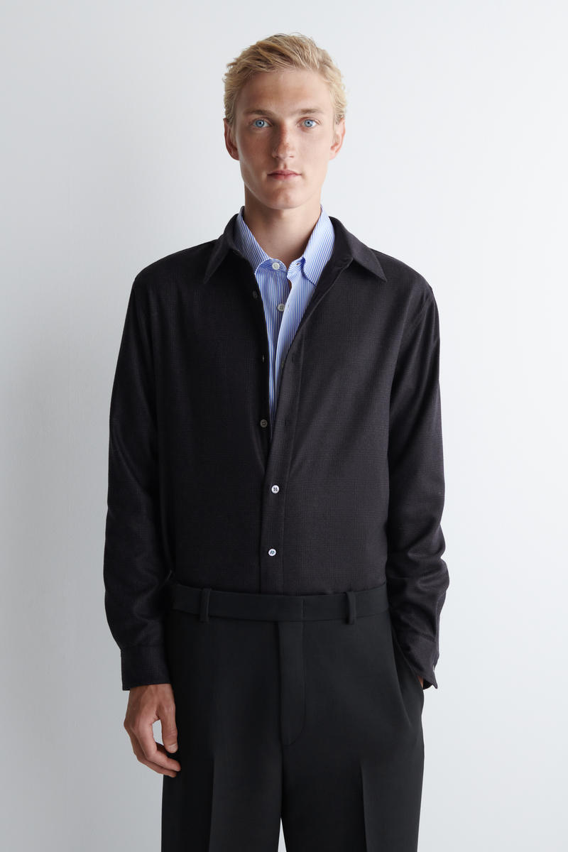 COS リラックスウールフランネルシャツ