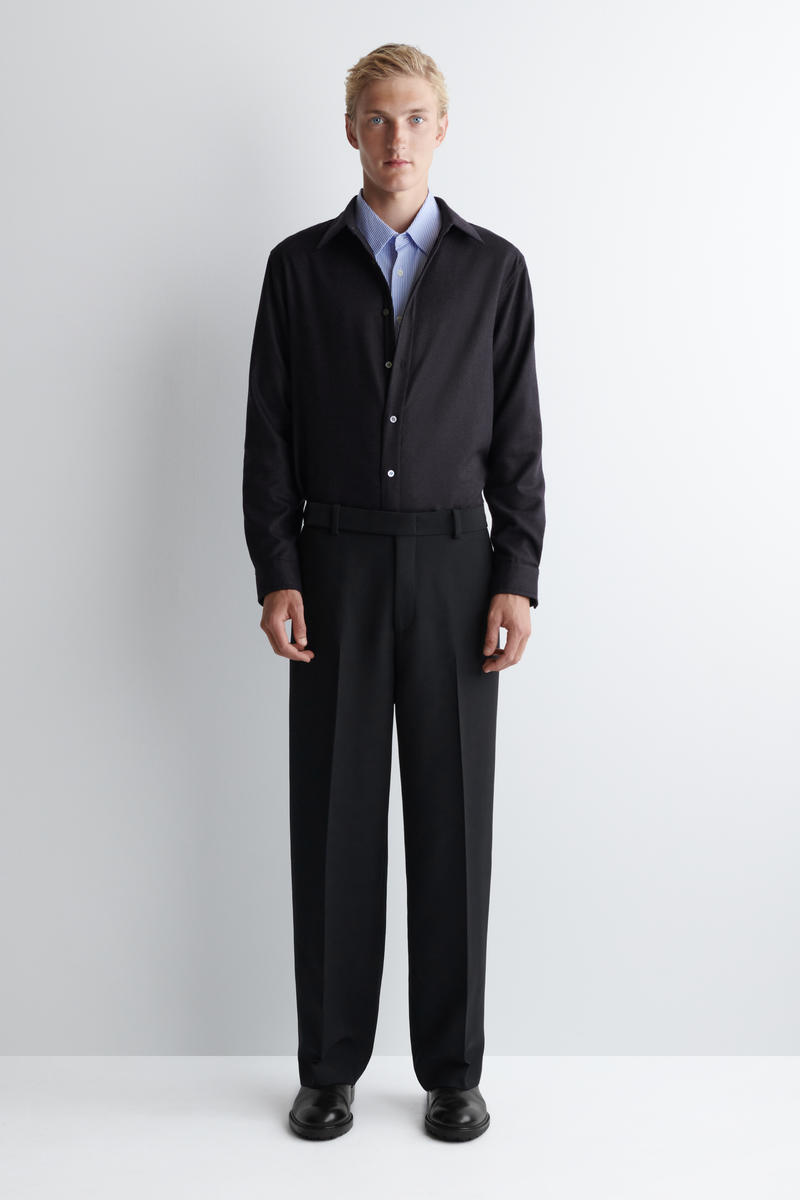 COS リラックスウールフランネルシャツ