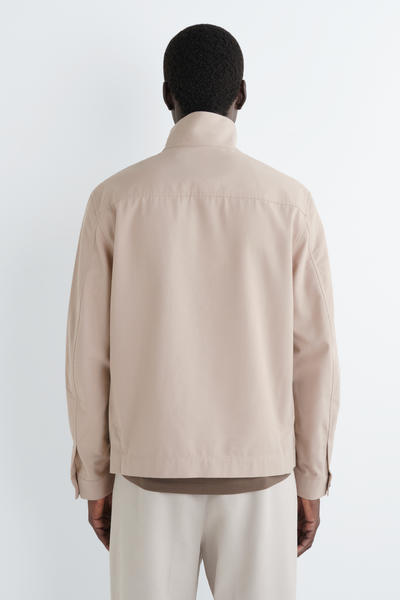 COS コットンツイル ハーフジップ オーバーシャツ