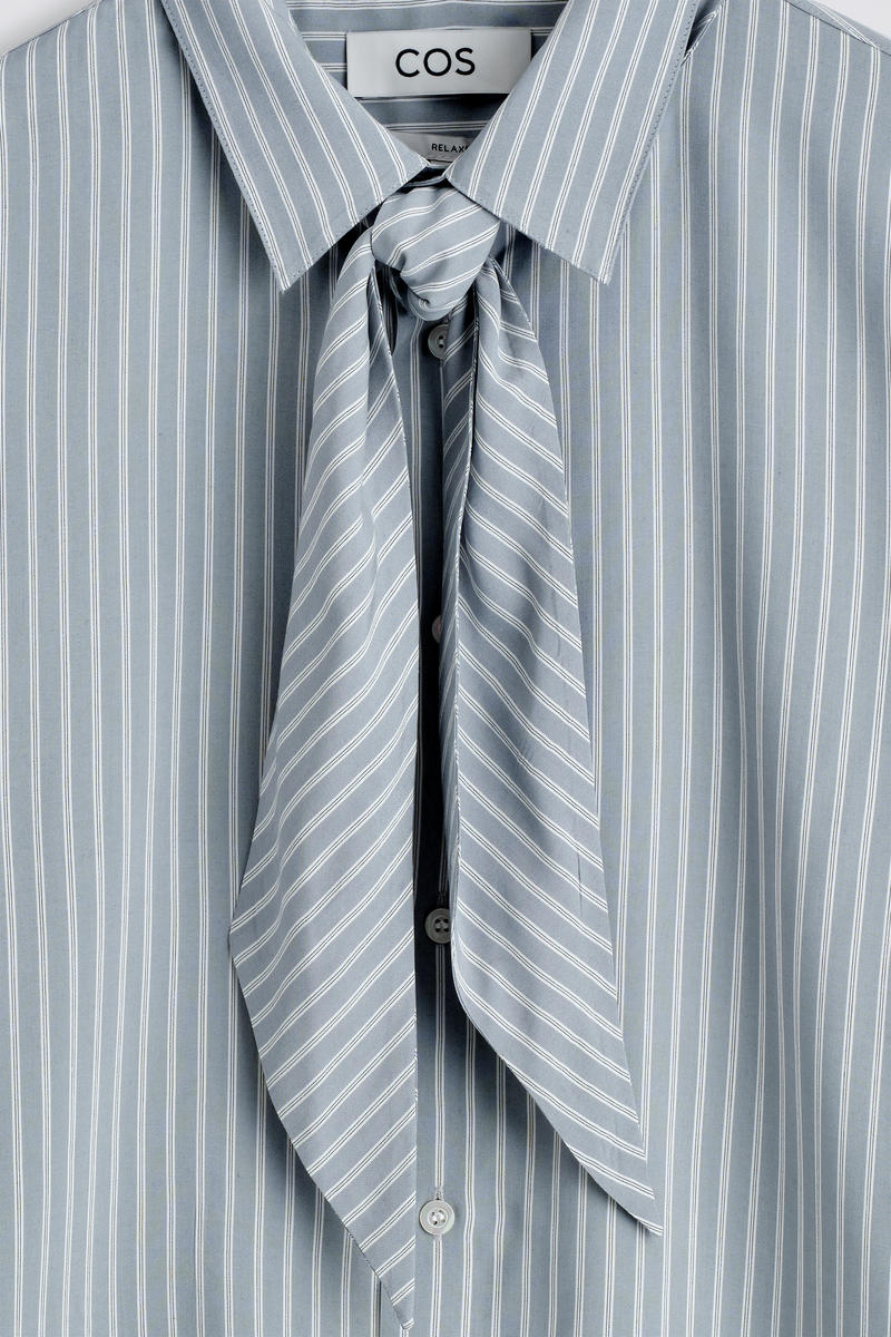 COS タイディテールストライプシャツ