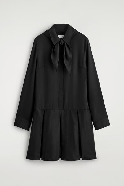 COS スカーフディテールドロップドウエストミニドレス