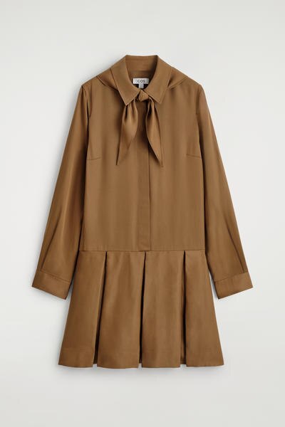 COS スカーフディテールドロップドウエストミニドレス