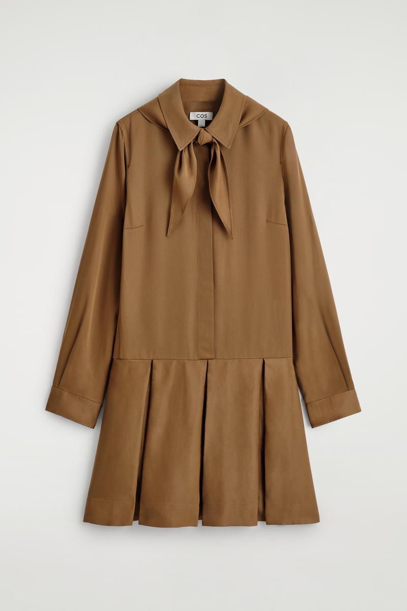 COS スカーフディテールドロップドウエストミニドレス