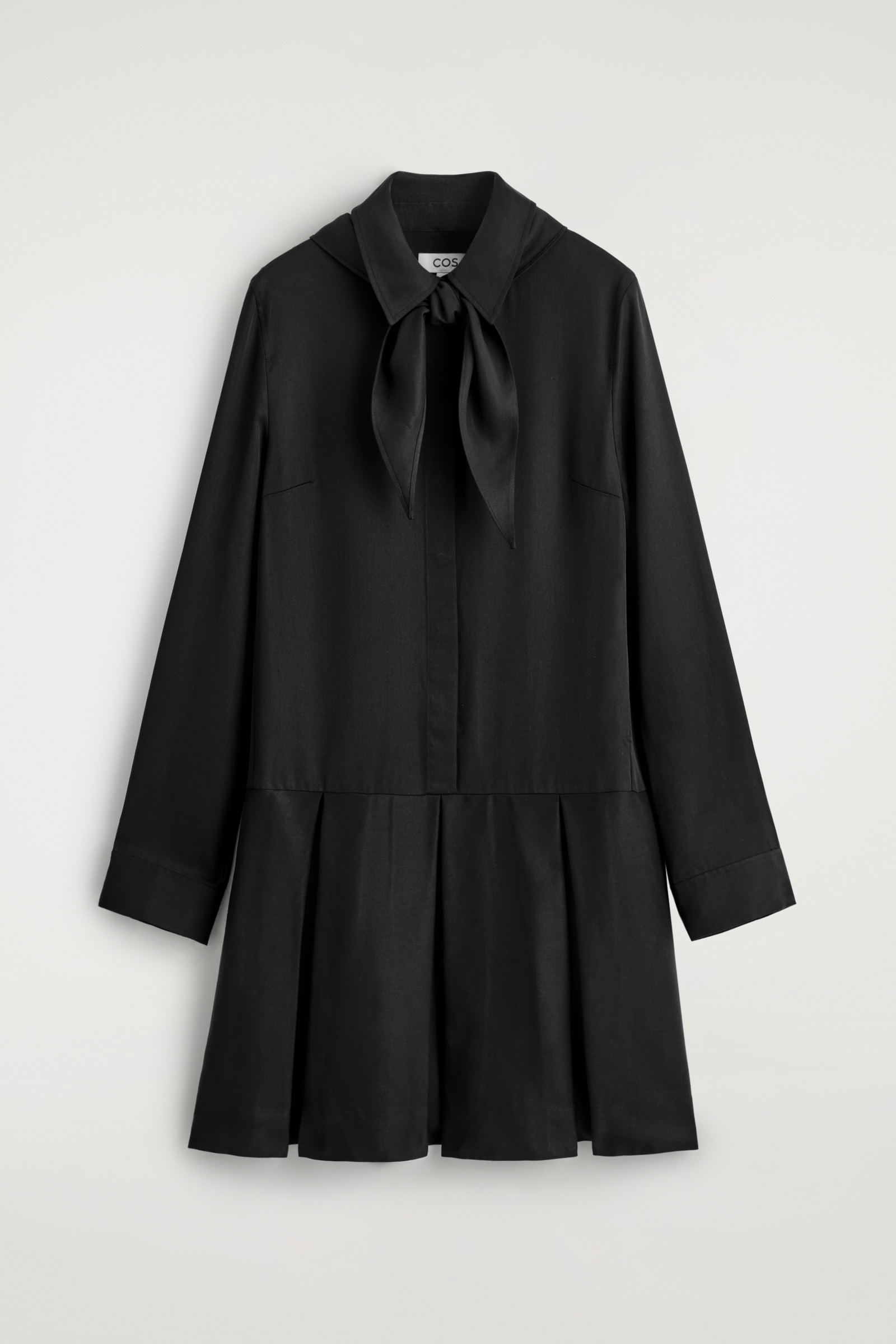 SCARF-DETAIL DROPPED-WAIST MINI DRESS スカーフディテールドロップド