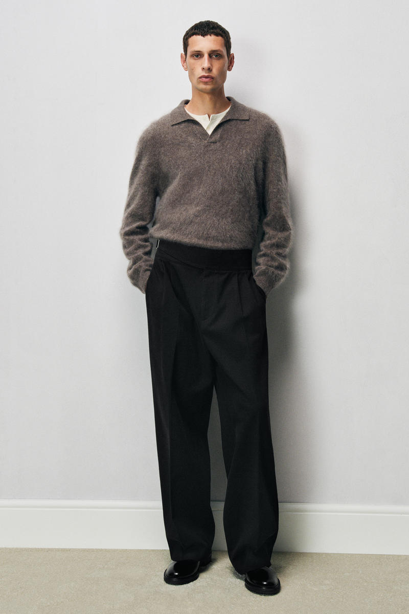 BELT-DETAIL PLEATED WIDE-LEG TROUSERS ベルトディテールプリーツ