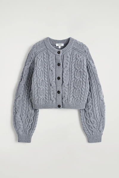 COS ケーブルニットメリノウールカーディガン