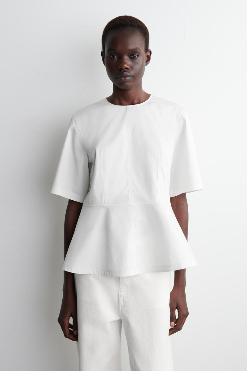 COTTON PEPLUM TOP コットンペプラムトップ ホワイト｜COS コス 公式