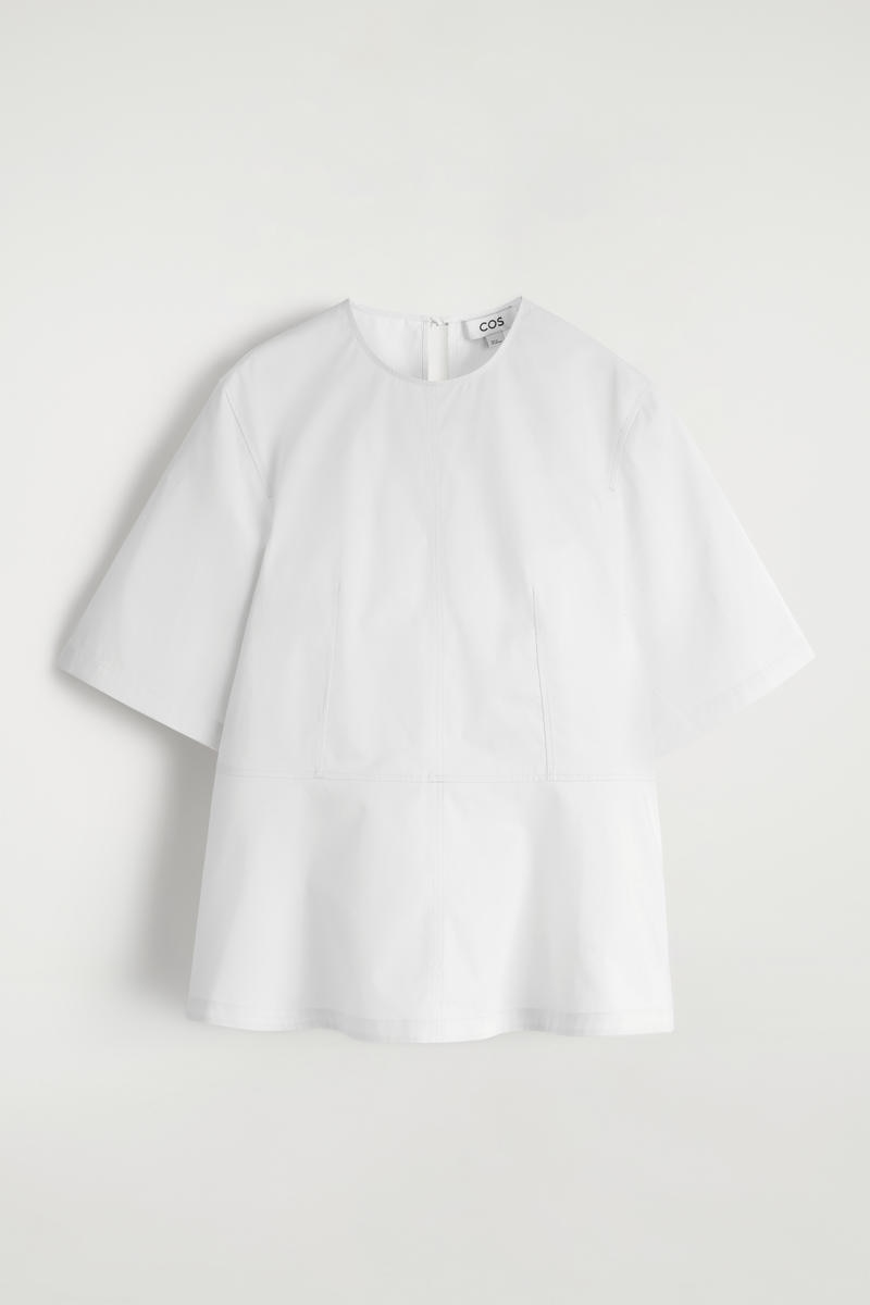 COTTON PEPLUM TOP コットンペプラムトップ ホワイト｜COS コス 公式
