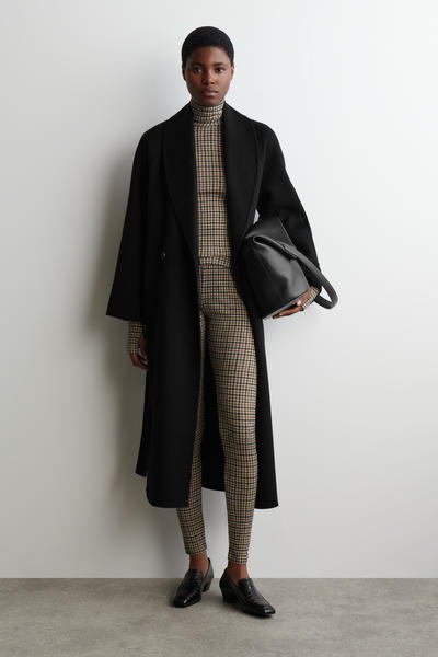 COS チェック柄メリノウールレギンス