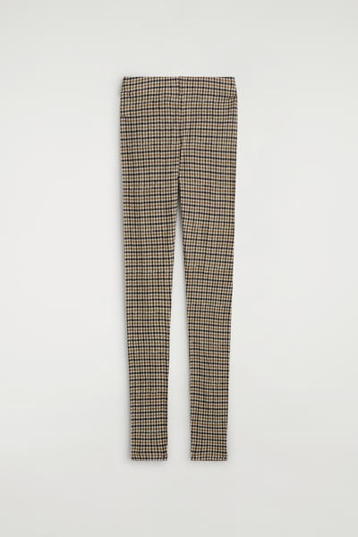 COS チェック柄メリノウールレギンス