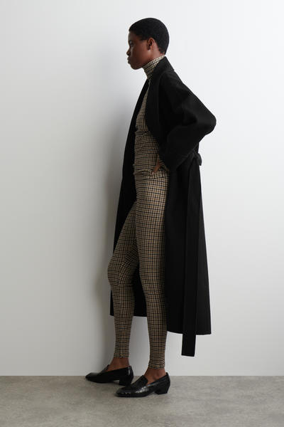 COS チェック柄メリノウールレギンス