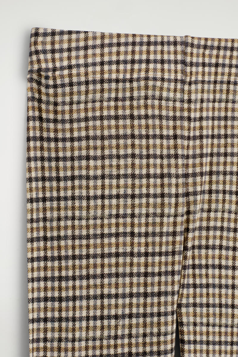 COS チェック柄メリノウールレギンス