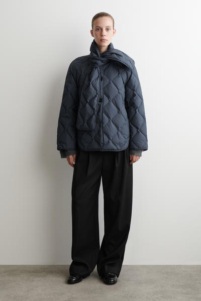 COS スカーフディテールキルティングライナージャケット