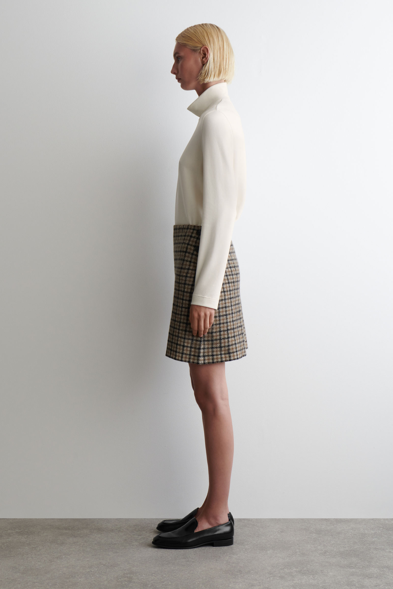 MERINO WOOL MINI SKIRT メリノウールミニスカート ベージュ