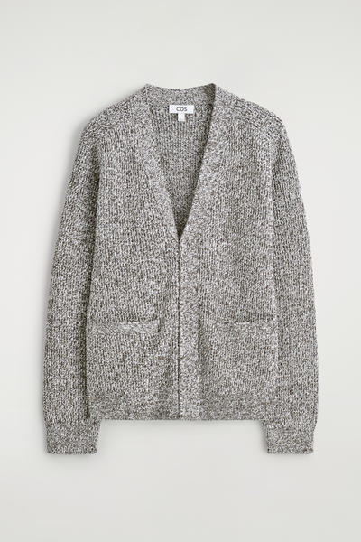 COS フレックドVネックジップアップカーディガン