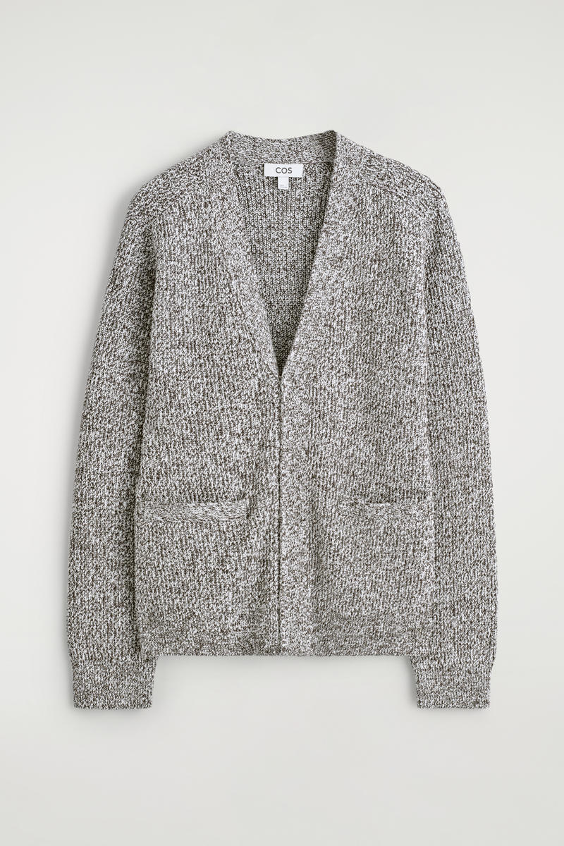 COS フレックドVネックジップアップカーディガン