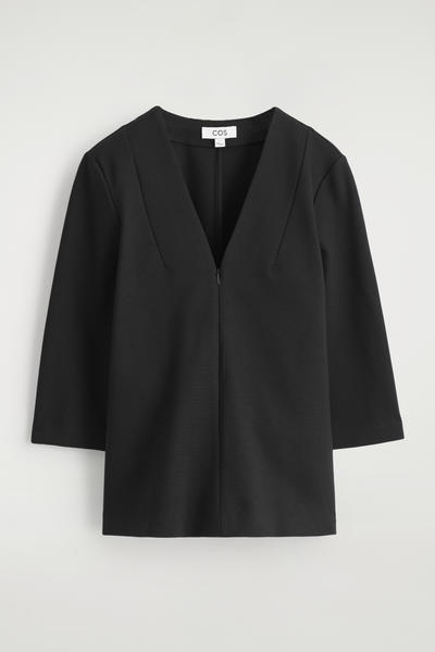 COS ジャージーVネックトップ
