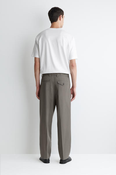 COS ストレートレッグコットンツイルトラウザーズ