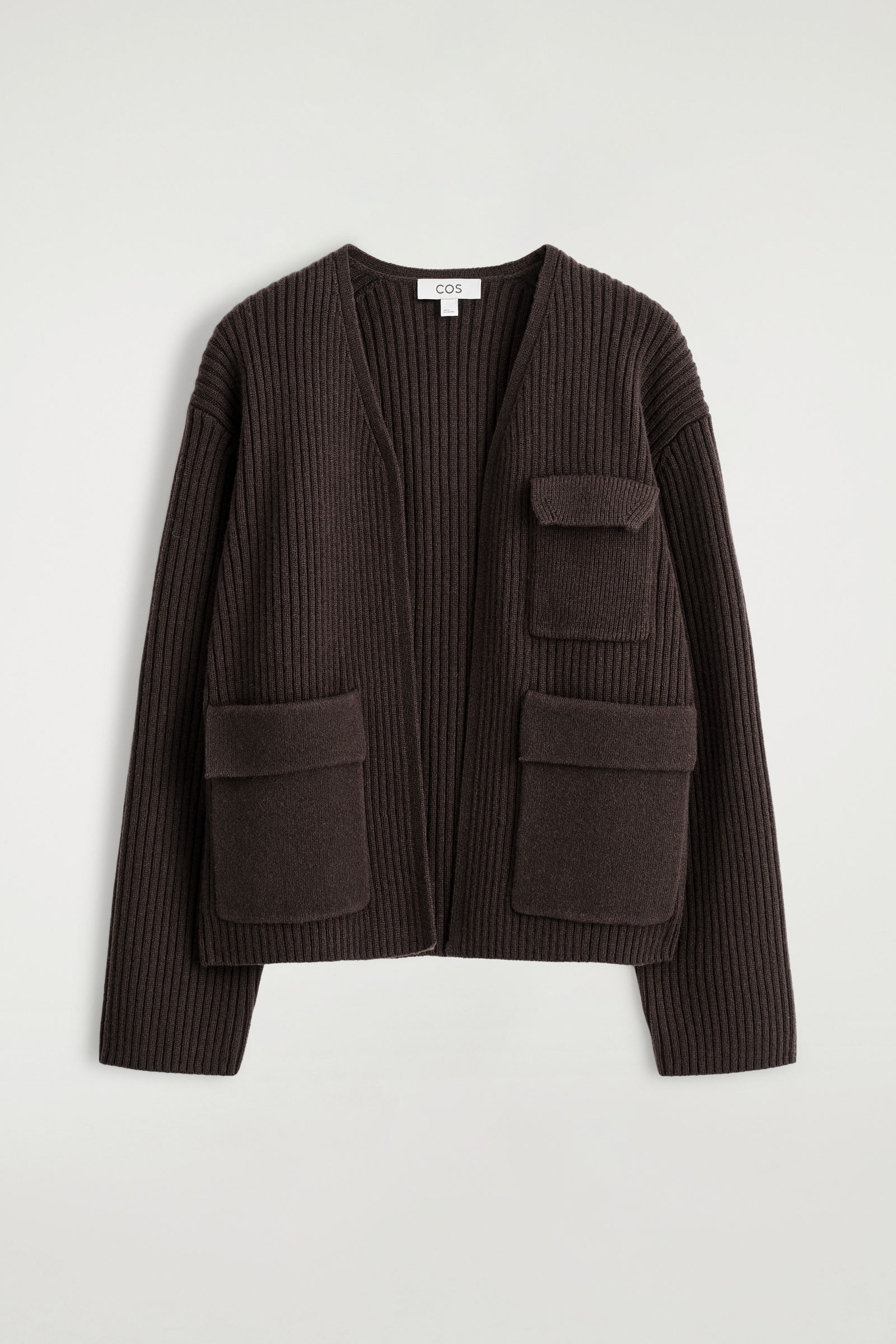 RIBBED MERINO WOOL UTILITY CARDIGAN リブ編みメリノウール