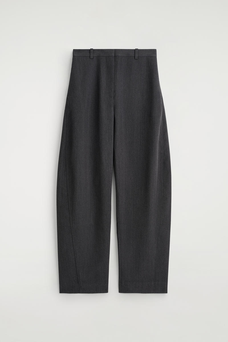 WOOL-BLEND BARREL-LEG TROUSERS ウールブレンドバレルレッグ