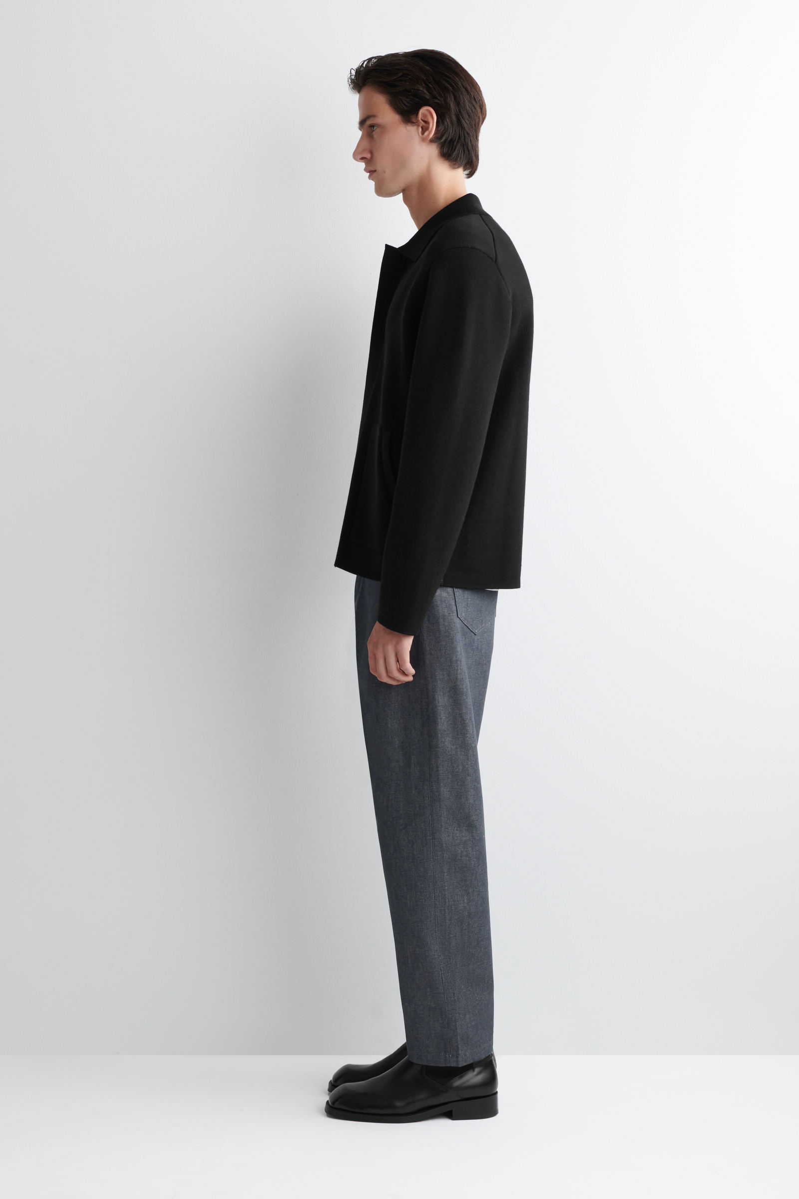 DOUBLE-FACED WOOL JACKET ダブルフェイスウールジャケット ブラック