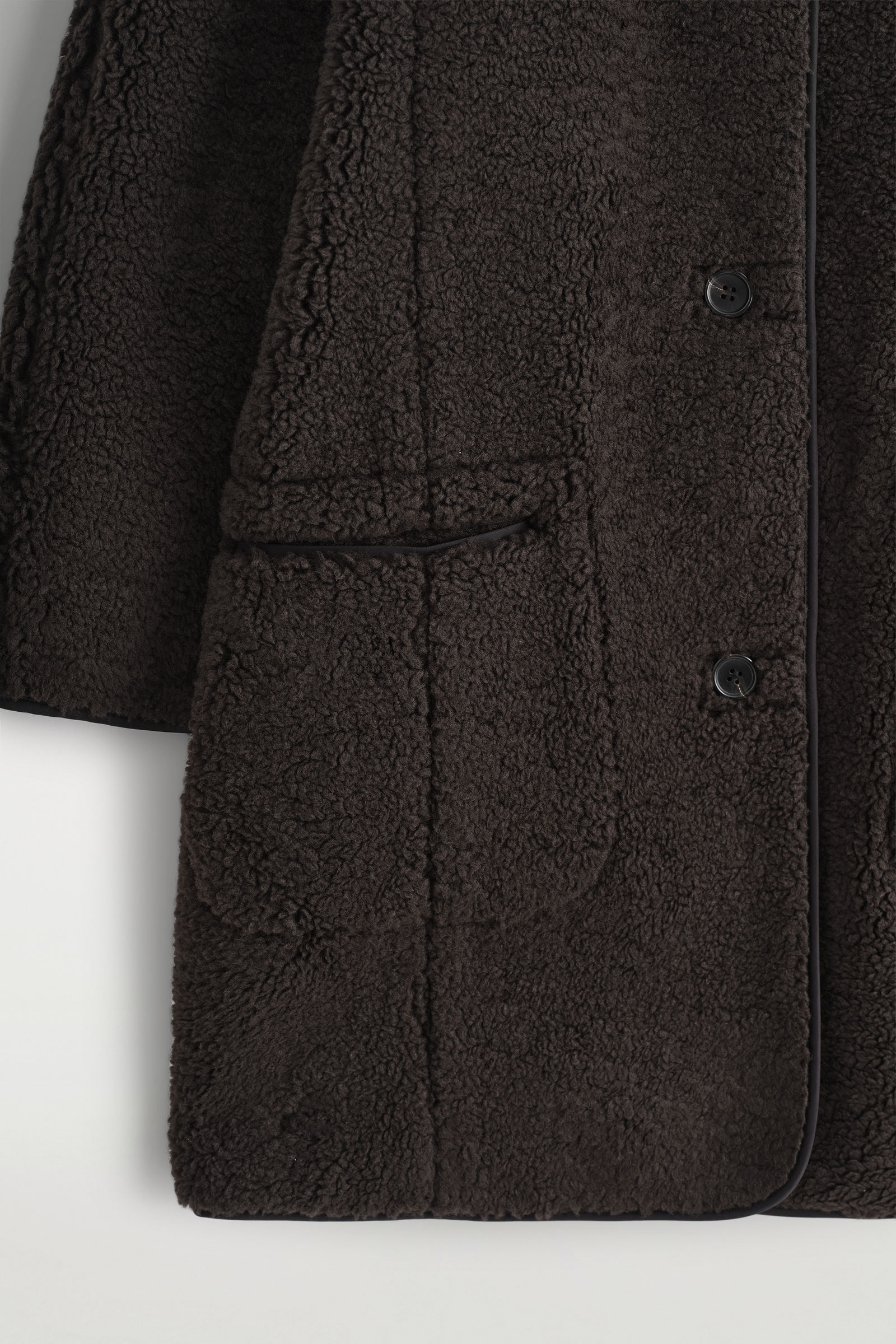 LONGLINE TEDDY JACKET ロングラインテディジャケット ダークブラウン