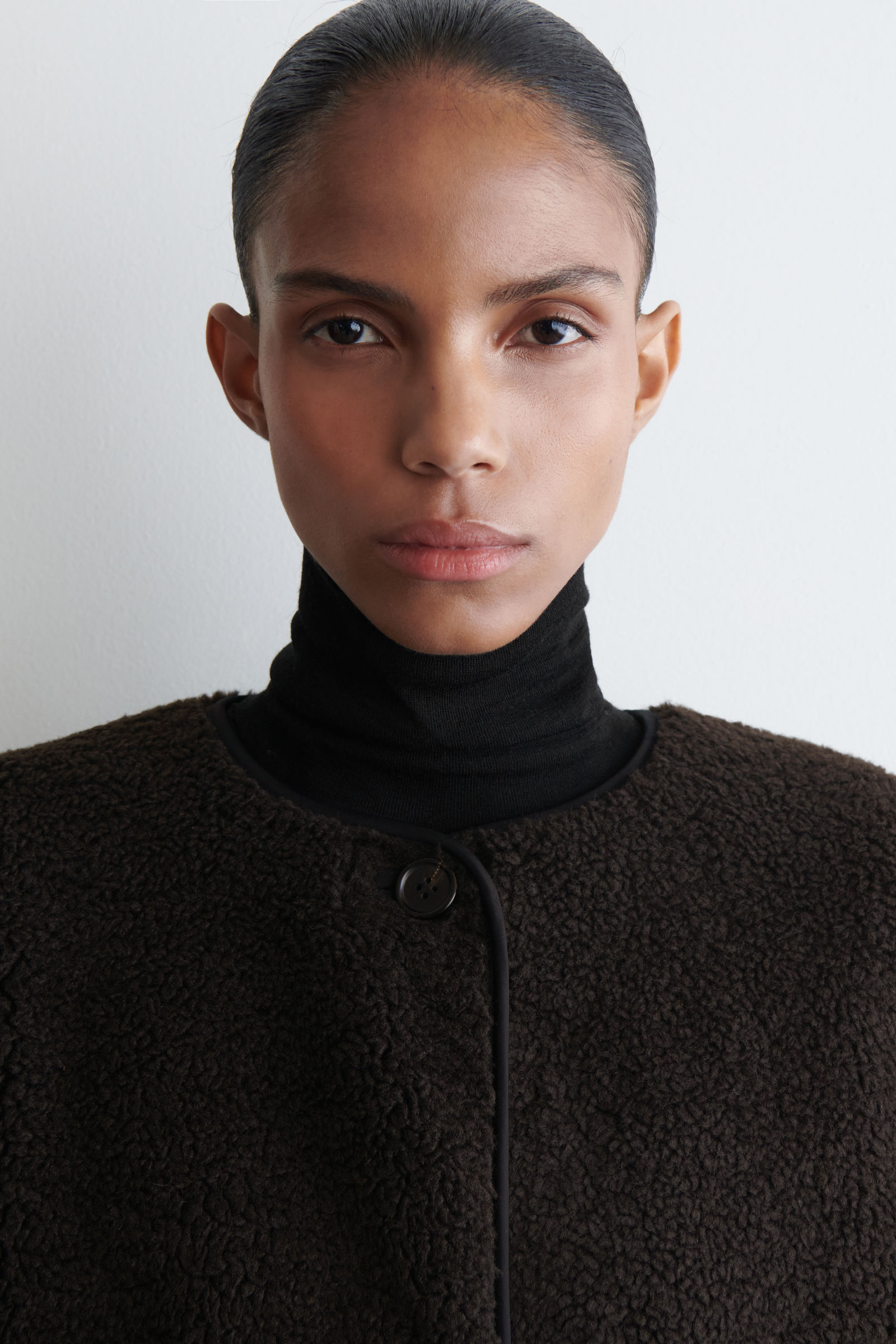 LONGLINE TEDDY JACKET ロングラインテディジャケット ダークブラウン