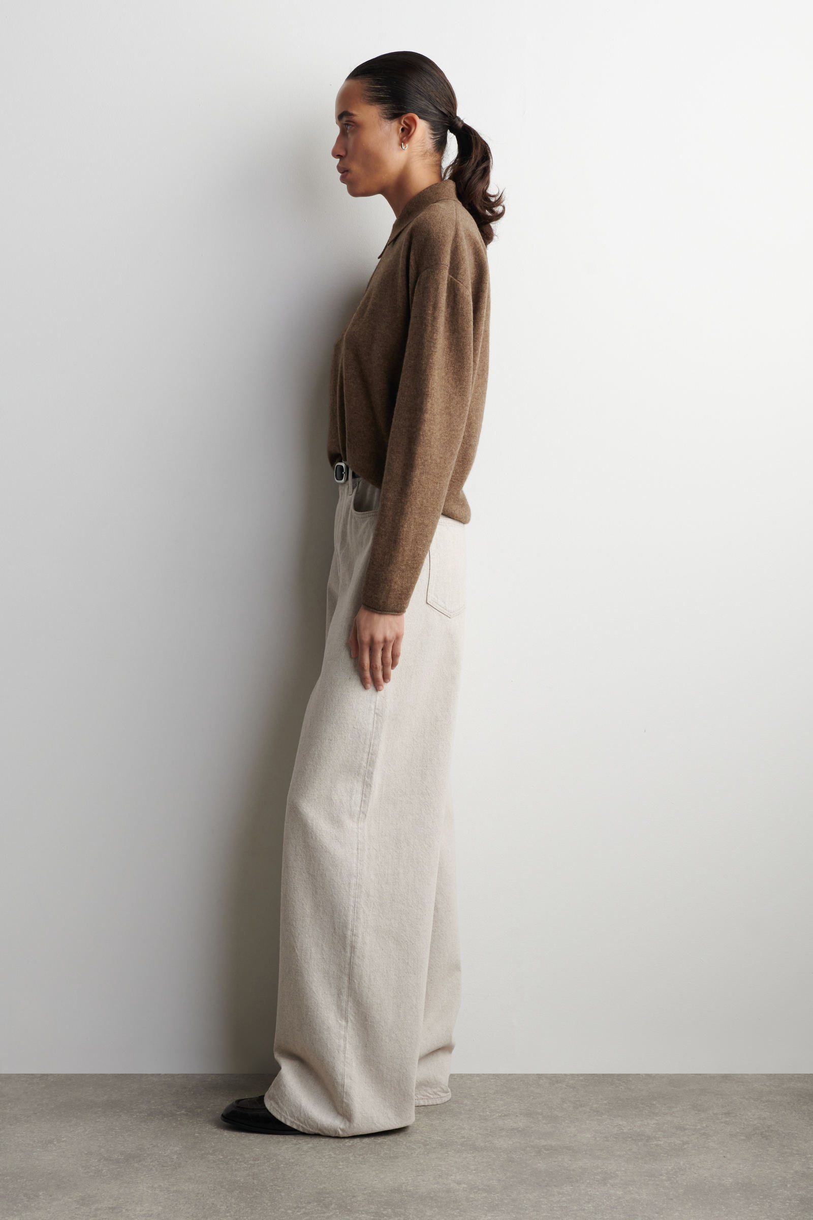 DIAL WIDE-LEG JEANS ダイアルワイドレッグジーンズ ライトベージュ