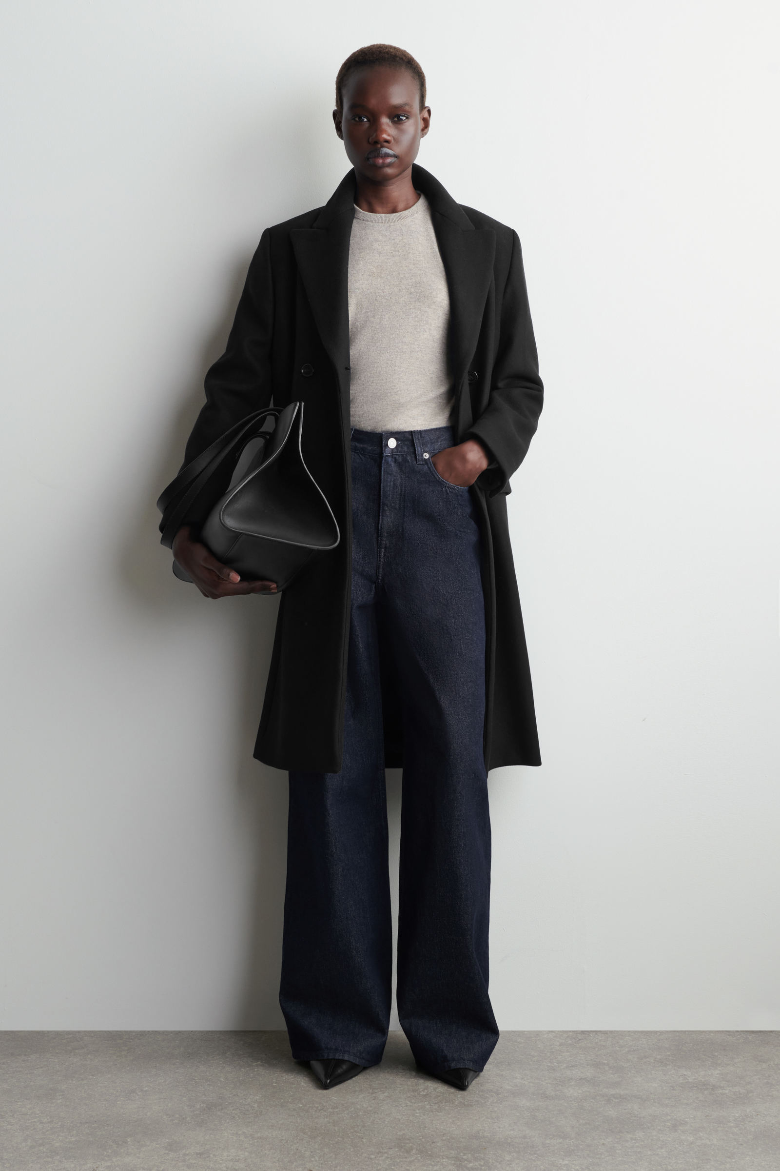 DIAL WIDE-LEG JEANS ダイアルワイドレッグジーンズ ダークブルー｜COS