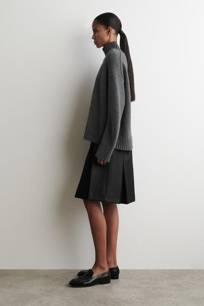 COS プリーツ入り ウール混スカート