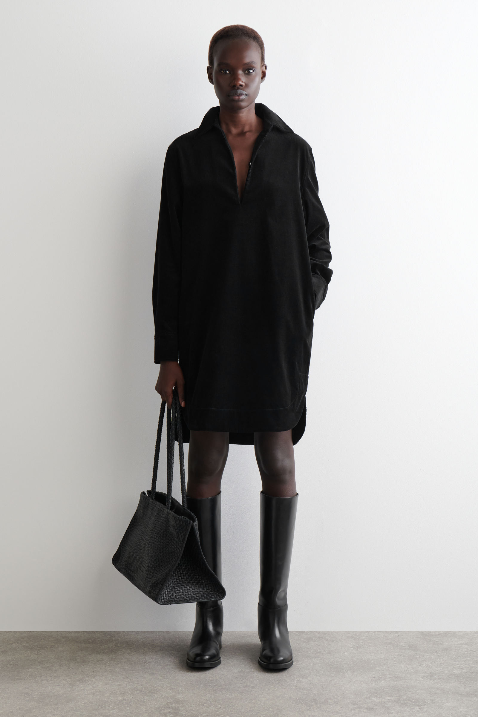 CORDUROY MINI SHIRT DRESS コーデュロイミニシャツワンピース 