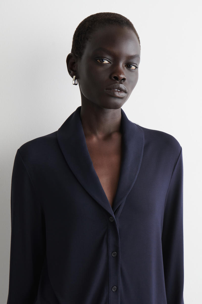 COS ショールカラー ジャージーカーディガン