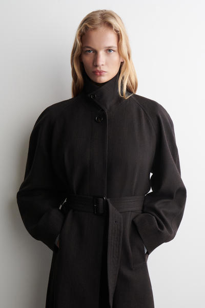 COS ウール混トレンチコート