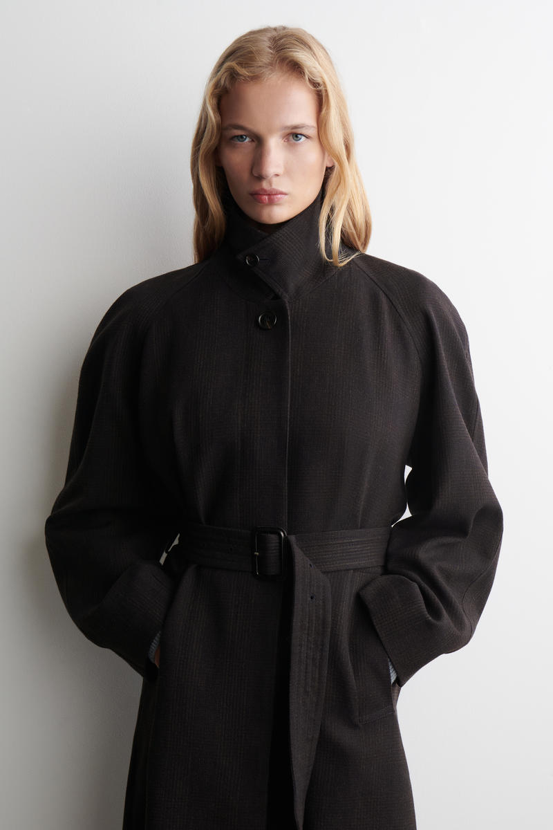 COS ウール混トレンチコート