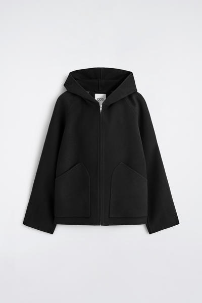 COS ダブルフェイスウールジップアップフーディー