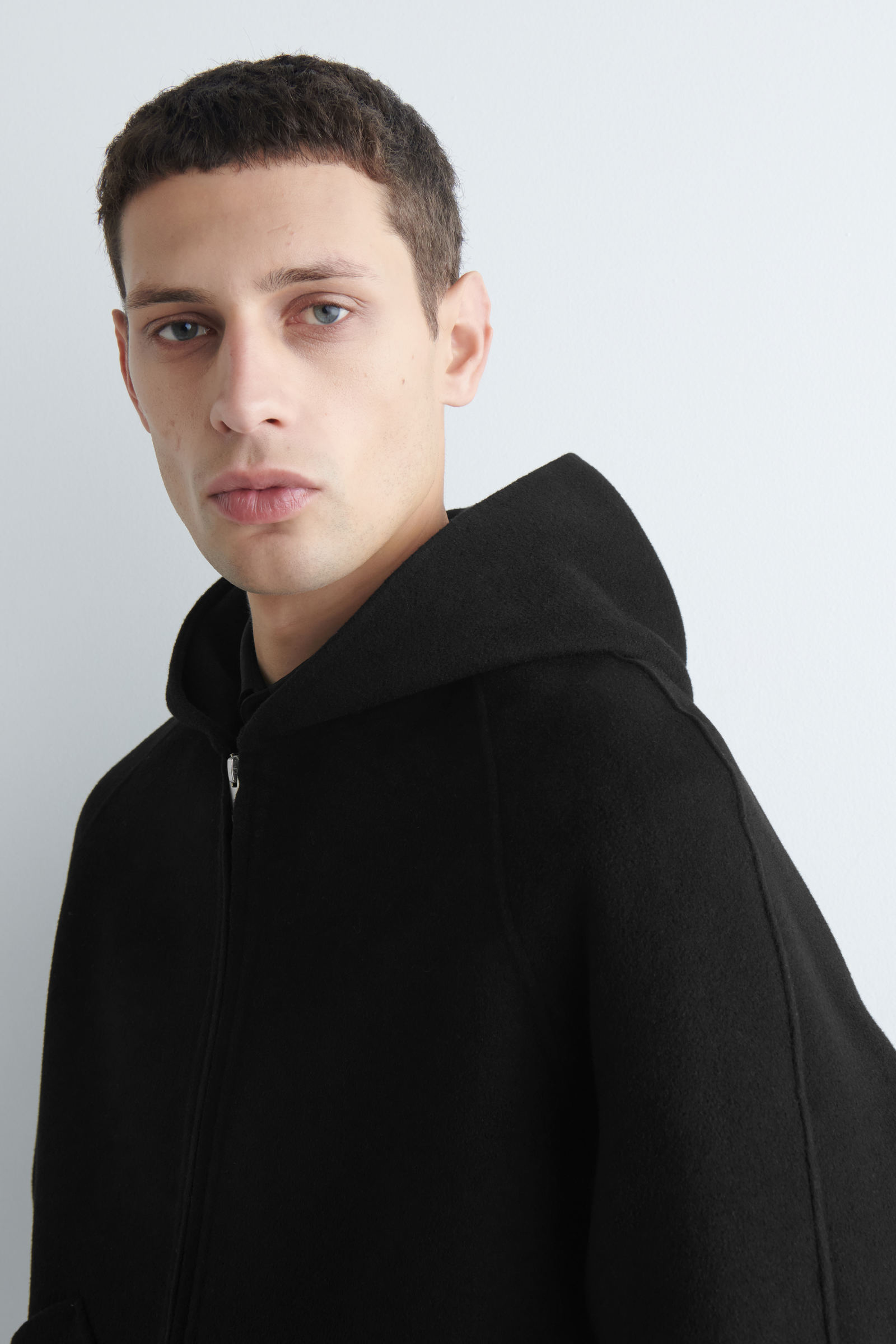DOUBLE-FACED WOOL ZIP-UP HOODIE ダブルフェイスウールジップアップ 