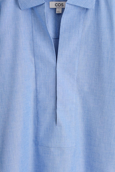COS ロングラインコットンシャツ