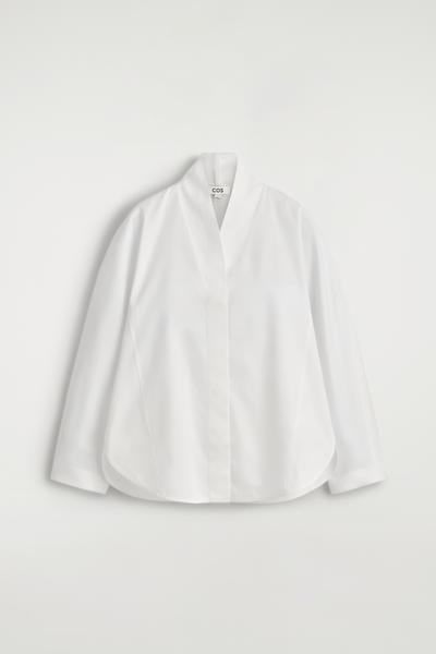 COS ショールカラーコットンブラウス