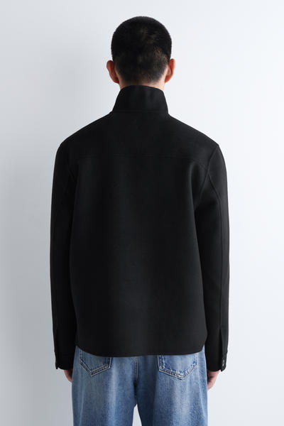 COS ダブルフェイスウールジップアップオーバーシャツ