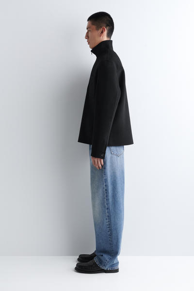 COS ダブルフェイスウールジップアップオーバーシャツ