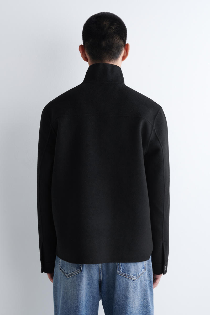 COS ダブルフェイスウールジップアップオーバーシャツ