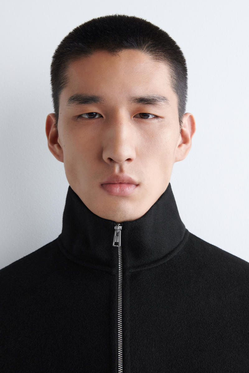 COS ダブルフェイスウールジップアップオーバーシャツ