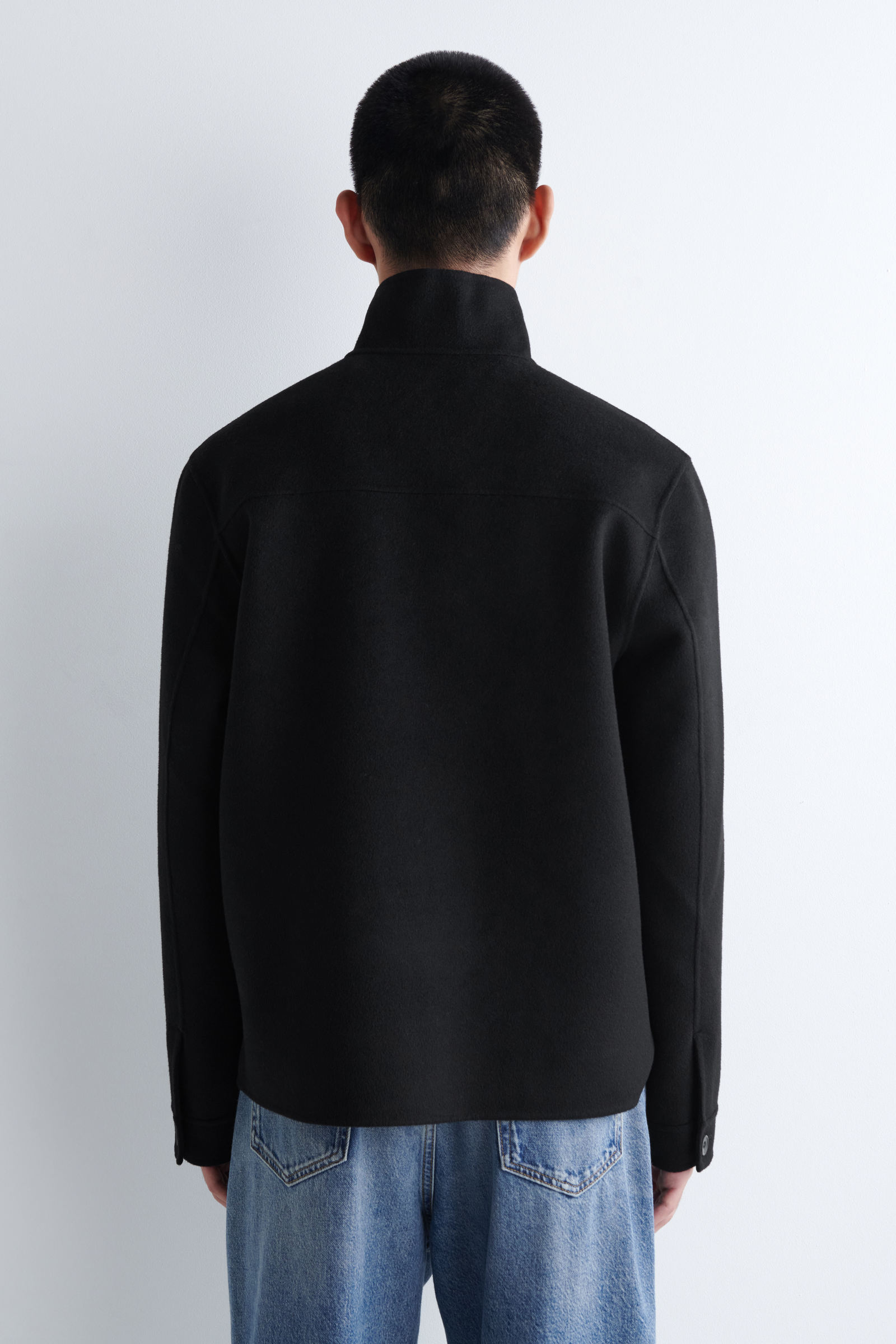 DOUBLE-FACED WOOL ZIP-UP OVERSHIRT ダブルフェイスウールジップ