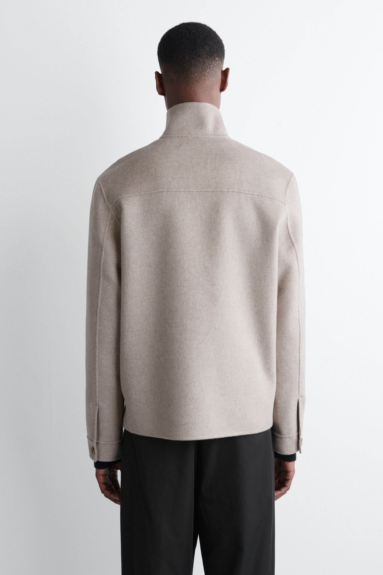 DOUBLE-FACED WOOL ZIP-UP OVERSHIRT ダブルフェイスウールジップ