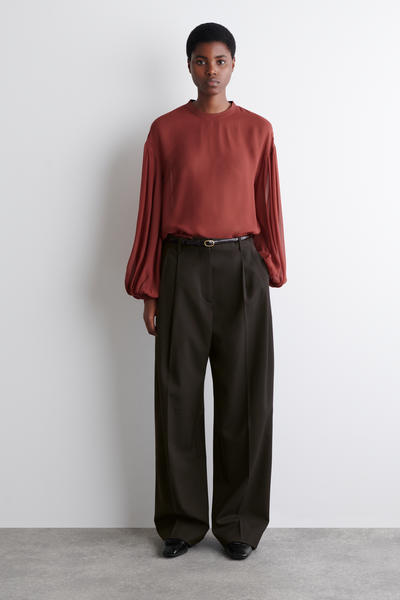 COS シアーバルーンスリーブブラウス